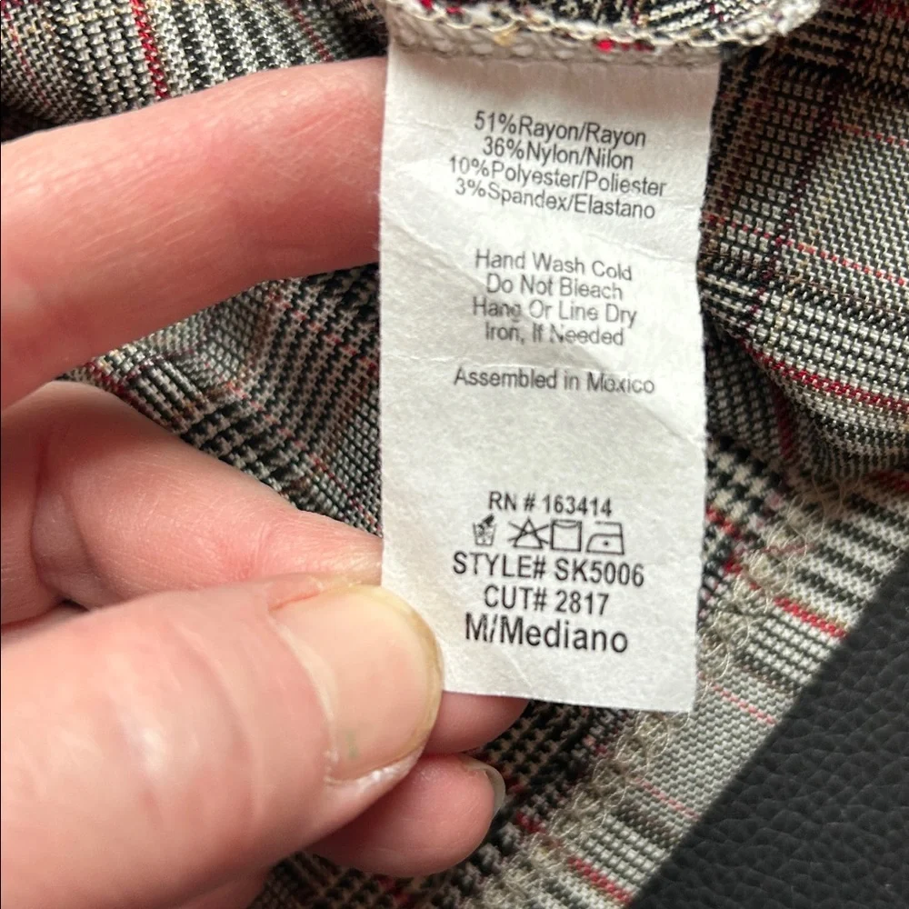 21 Saints Plaid‎ Skirt Mini Grey Red Check Tartan Size Medium NWT - Picture 4 of 6